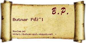 Butnar Pál névjegykártya